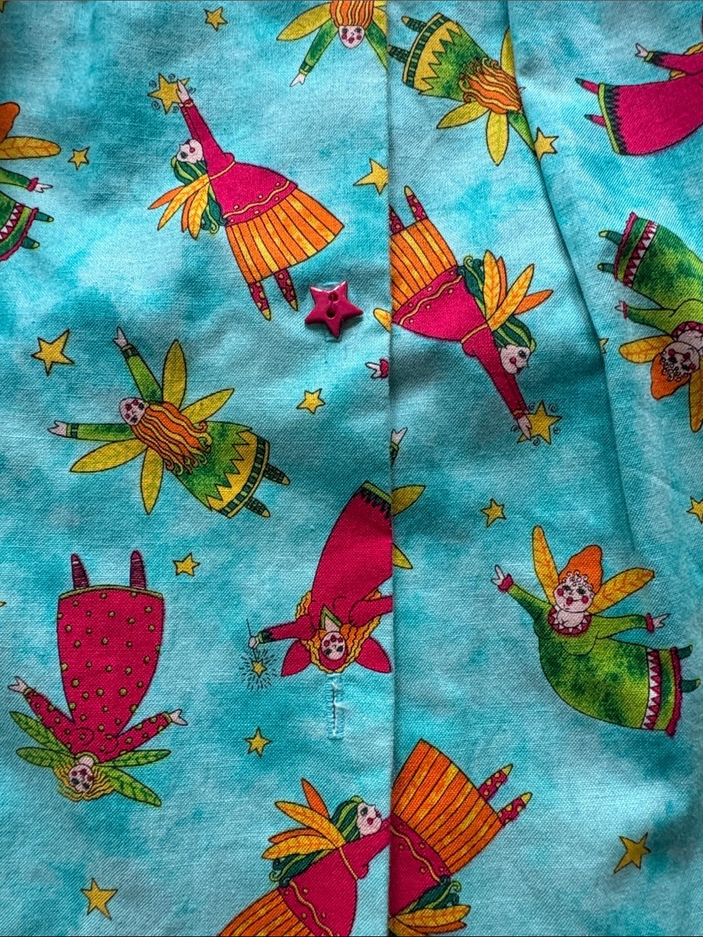Chicken Noodle Aqua Fairy Print Dress with Peter Pan Collar - Picture 5 of 5
